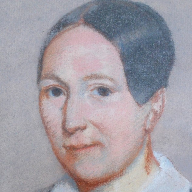19thC Pastel Portrait, Woman with White Collar-barnstar-Pastel Portrait with White Bow2 _main_636512804327079903.jpg